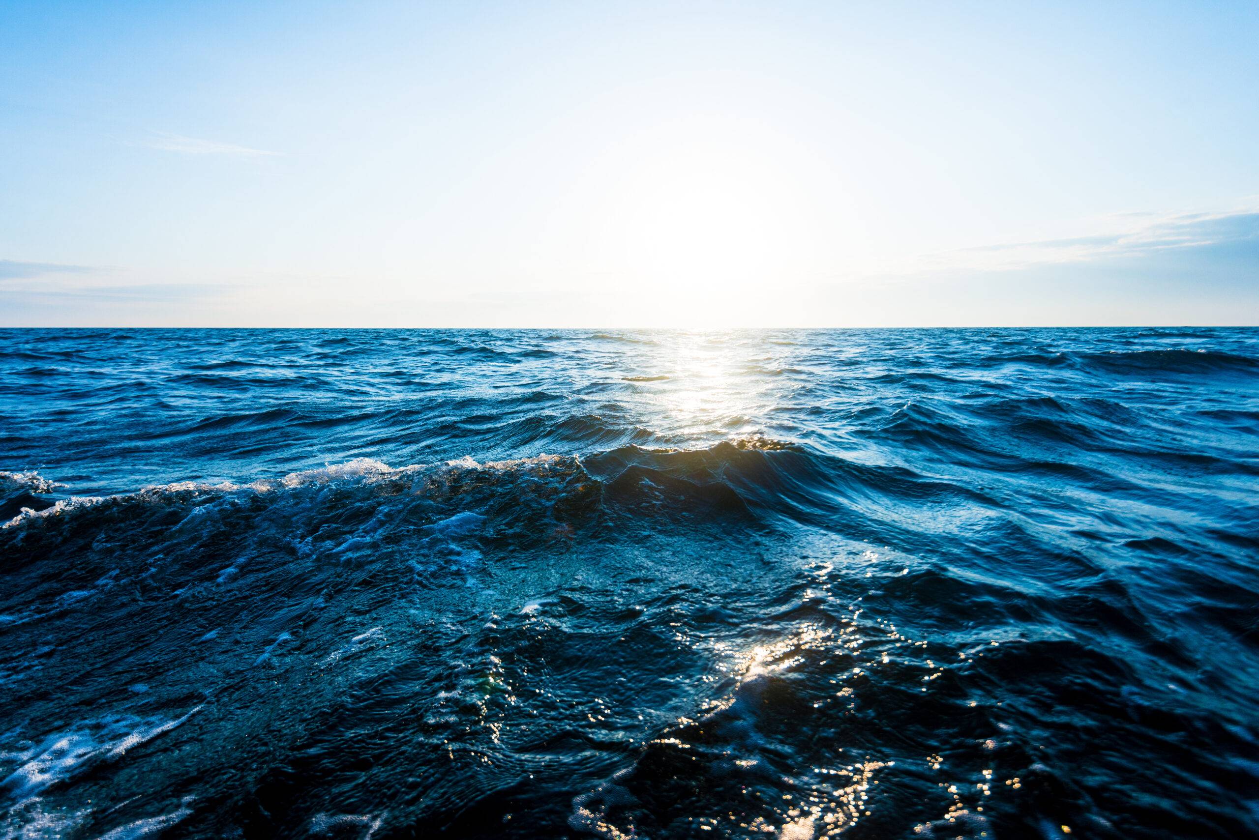 A view of an open Baltic sea on a clear day, Estonia