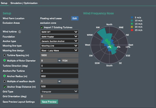 wind farm setup